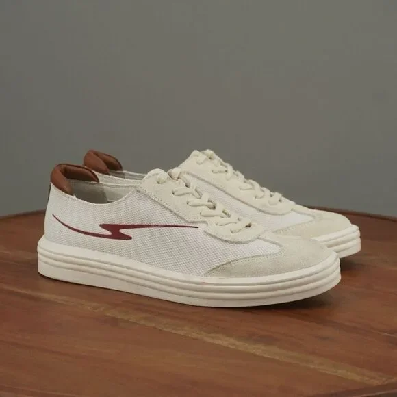 Franco Sarto Womens Lumiere Sneakers Shoes White Suede Mesh Lace Up 7.5M - Picture 1 of 10